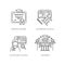 Primary and higher education pixel perfect linear icons set