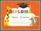 Primary School Kids Diploma certificate design template