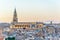 The Primate Cathedral of Saint Mary of Toledo dominating the skyline of the town, Spain