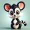 Primate Serenity: 3D Illustration of a Cute Indri