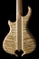 Prime Example of Highly Figured Quilted Maple Wood on Back of Handmade Electric Bass Guitar