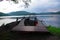 Primitive Bushcraft Campsite with a tent on the water in the Adirondack Mountain Wilderness.