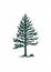 Primitive Folk Art Pine Tree Logo Design Icon