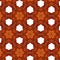 Primitive geometric retro pattern with bricks and mosaic. Brown and red brick.