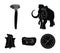 Primitive, mammoth, weapons, hammer .Stone age set collection icons in black style vector symbol stock illustration web.