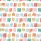 Primitive seamless pattern with freehand squares. Autumn simple texture for kids fabric, textile, birthday card