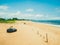 Primitive wild deserted beach on the Atlantic ocean. Monrovia the capital of Liberia, West Africa