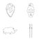 Primitive, woman, man, cattle .Stone age set collection icons in outline style vector symbol stock illustration web.