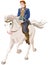 Prince Charming riding a horse