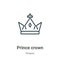 Prince crown outline vector icon. Thin line black prince crown icon, flat vector simple element illustration from editable shapes