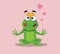 Prince Frog Receiving True Love Kiss Vector Cartoon