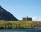 Prince of Wales Hotel Photographed from Waterton Lake, Alberta