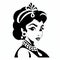 Princess Belle Face Vinyl Decal - Film Noir Style Svg Cartoon Stencils