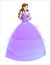 Princess the brunette in a purple dress