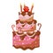 Princess cake icon, cartoon style