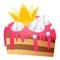 Princess cake icon, cartoon style