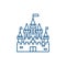 Princess castle line icon concept. Princess castle flat  vector symbol, sign, outline illustration.