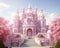 princess castle in pink baroque style.