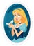 Princess Cinderella Holding Magic Shoe Vector Cartoon