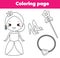 Princess coloring page. educational activity for children