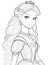Princess Coloring Page. Line art illustration isolated on white background.
