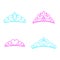 Princess crown. Diadem princess. Crown icons. Vector illustration. Flat style.