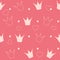 Princess Crown Seamless Pattern Background Vector