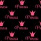 Princess Crown Seamless Pattern Background Vector Illustration.