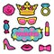 Princess fashion embroidery patch set