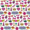 Princess Fashion Patches Seamless Pattern