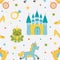 Princess frog seamless pattern