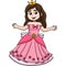Princess In front of the Castle Cartoon Clipart