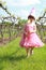 Princess girl in vineyard