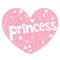 Princess heart shaped lettering design
