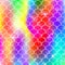 Princess mermaid background with kawaii rainbow scales pattern.