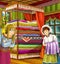 Princess and the Pea - The princesses castles - knights and fairies - Beautiful Manga Girl - illustration for the children