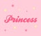 Princess pink writing with stars