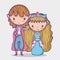 Princess and princess cute hand drawing cartoon man with sunglasses and dollar symbol inside chat bubble