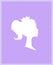 Princess or Queen Profile Silhouette with Crown