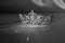 Princess royal crown, vintage, beauty contest. King, queen. Black and white photo