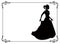 Princess silhouette in long dress and retro frame