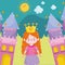 princess tale adorable cartoon castles fantasy