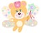 Princess teddy bear with wings fairy holding a star magic wand