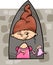 Princess in tower cartoon illustration