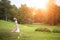 Princess in an vintage dress in nature