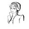 Princess Wales, Lady Diana portrait sketch illustration on white background