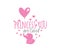 Princess you are loved, vector. Baby elephant holding pink balloon in shape of a heart. Baby elephant silhouette