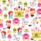 Princesses Prince Knight Seamless Pattern Background