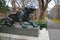 The Princeton University`s iconic tiger statues. Princeton University is a Private Ivy League University in New Jersey, USA