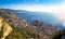 Principality of Monaco aerial panoramic coastline view